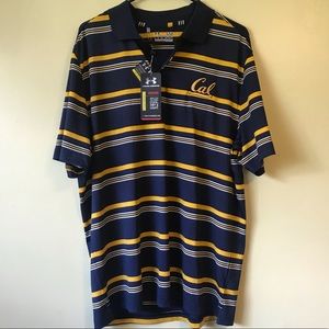NWT under armour CAL BEARS striped polo